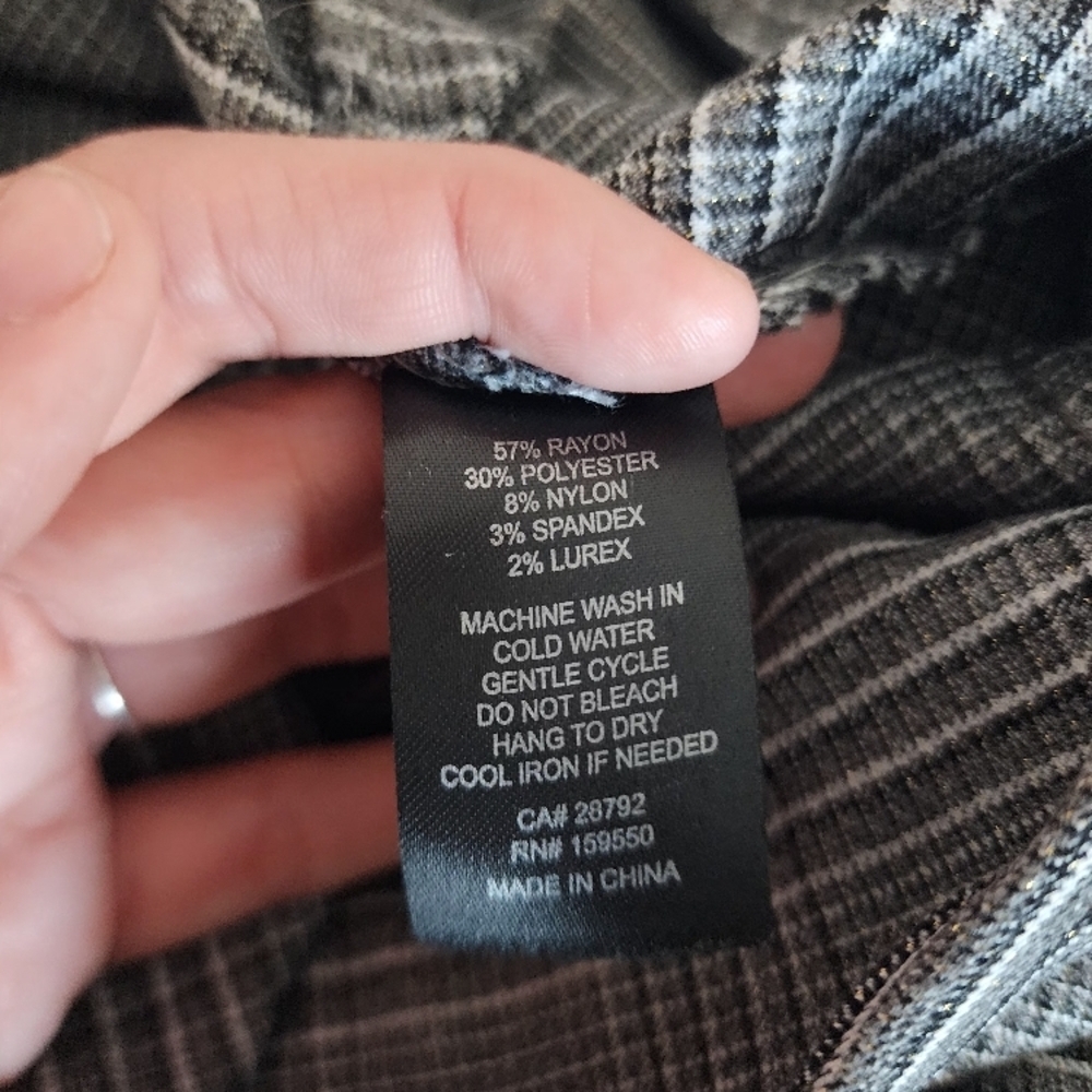 Maison D' Amelie Gray Plaid Pants Sparkle - Picture 6 of 13